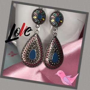 Beautiful Boho dangle teardrop earrings